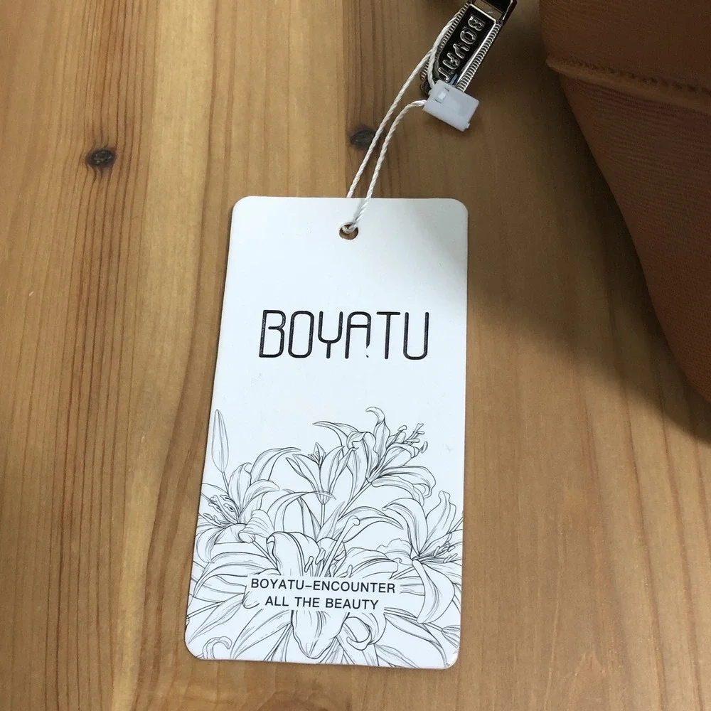 BOYATU Cosmetic Travel Makeup Toiletry Tote Bag Set of 3 Brown Waterproof